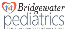 colorful people in a heart with the words 'bridgewater pediatrics: quality medicine, compassionate care'