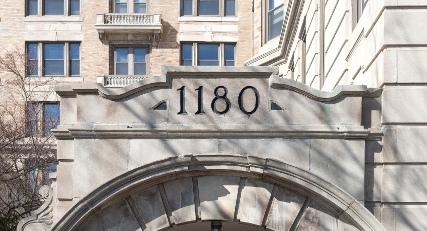 building exterior that has 1180 carved into it