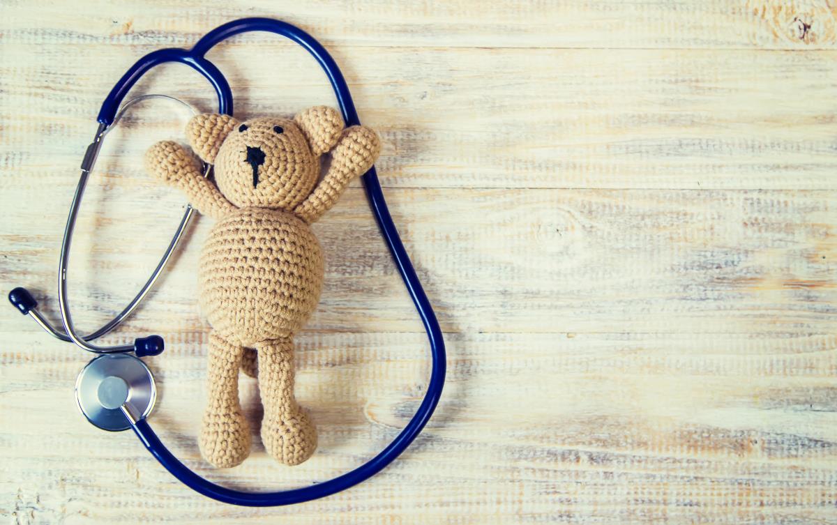 Teddy bear and stethoscope