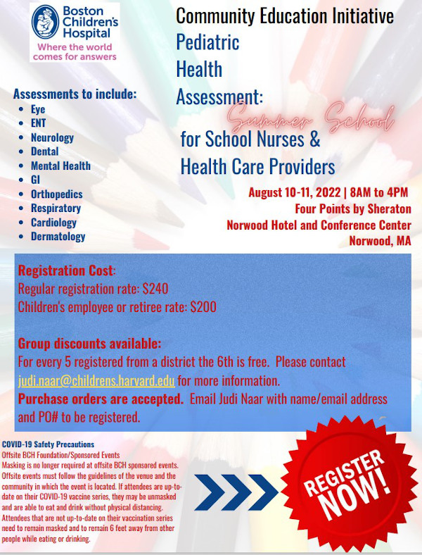 Flyer promoting Community Education Initiative Health Assessment registration event