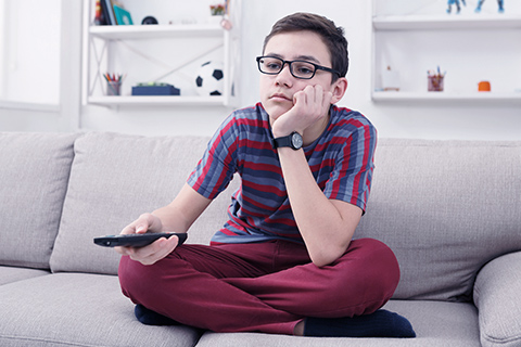 Boy watching TV