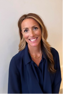 a woman smiling