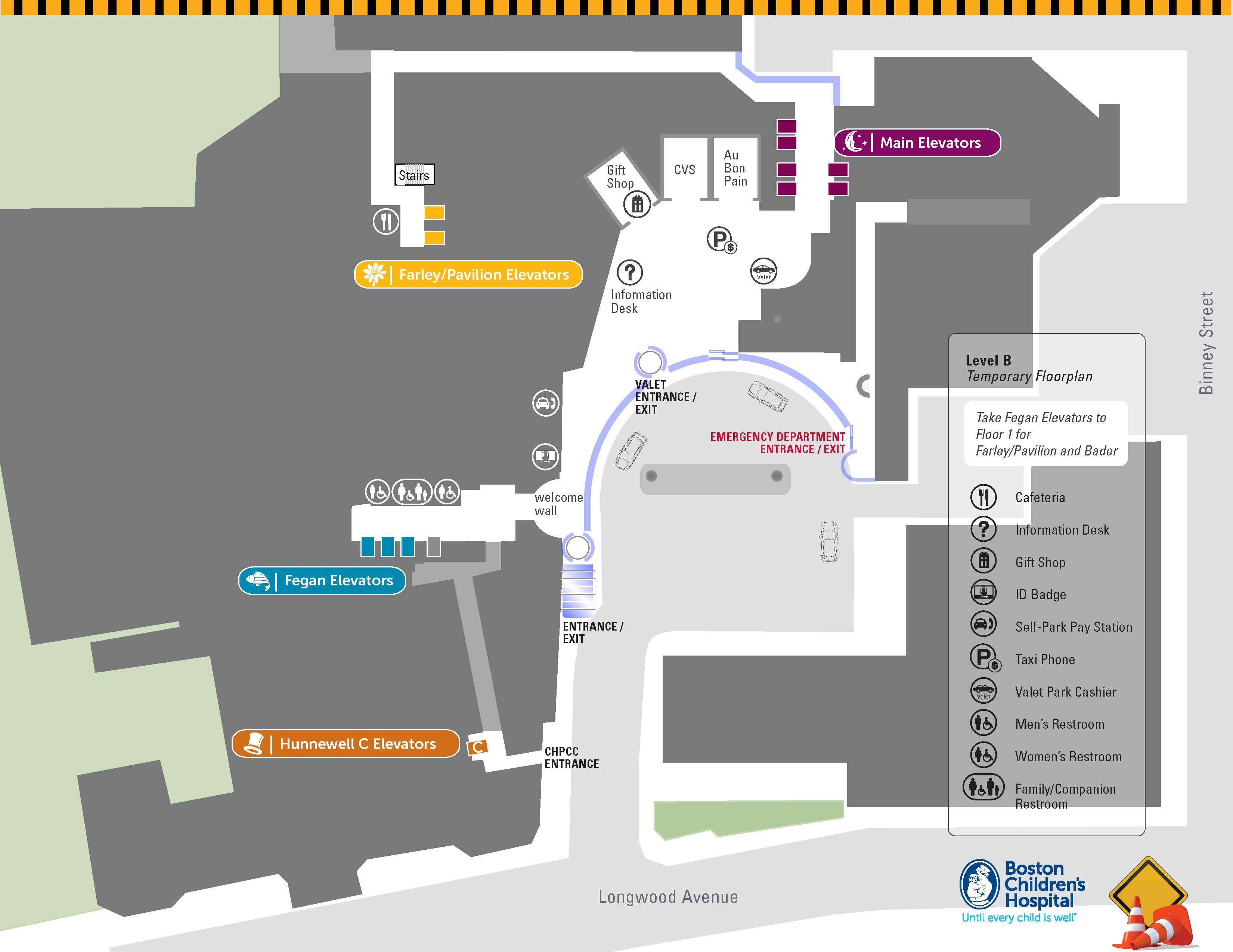 Map of Boston Children's Hospital Hunnewell Building