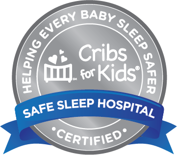 Silver safe sleep certified seal from Cribs for Kids. Helping every baby sleep safer.