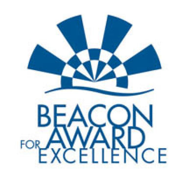 Logo with text: Beacon Award for Excellence