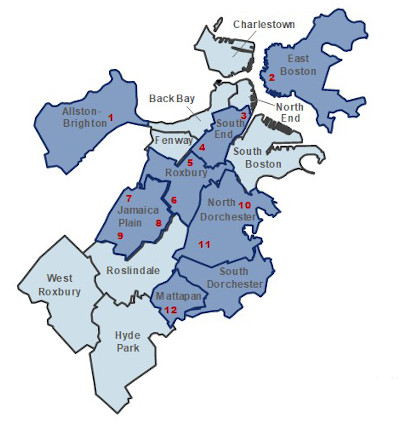 Map of City of Boston neighborhoods