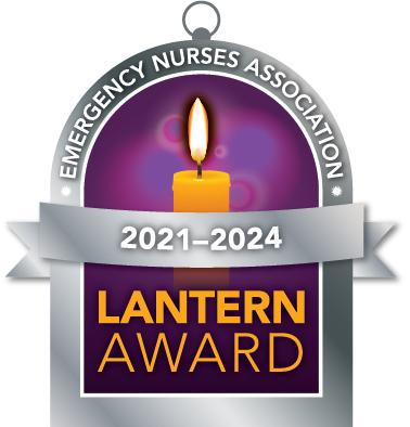 Logo with text: Emergency Nurses Association 2021-24 Lantern Award