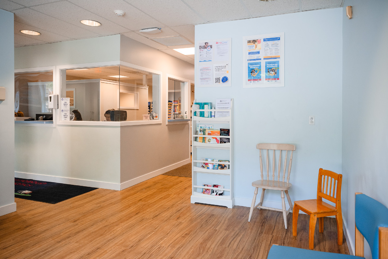 front desk of a pediatrician office