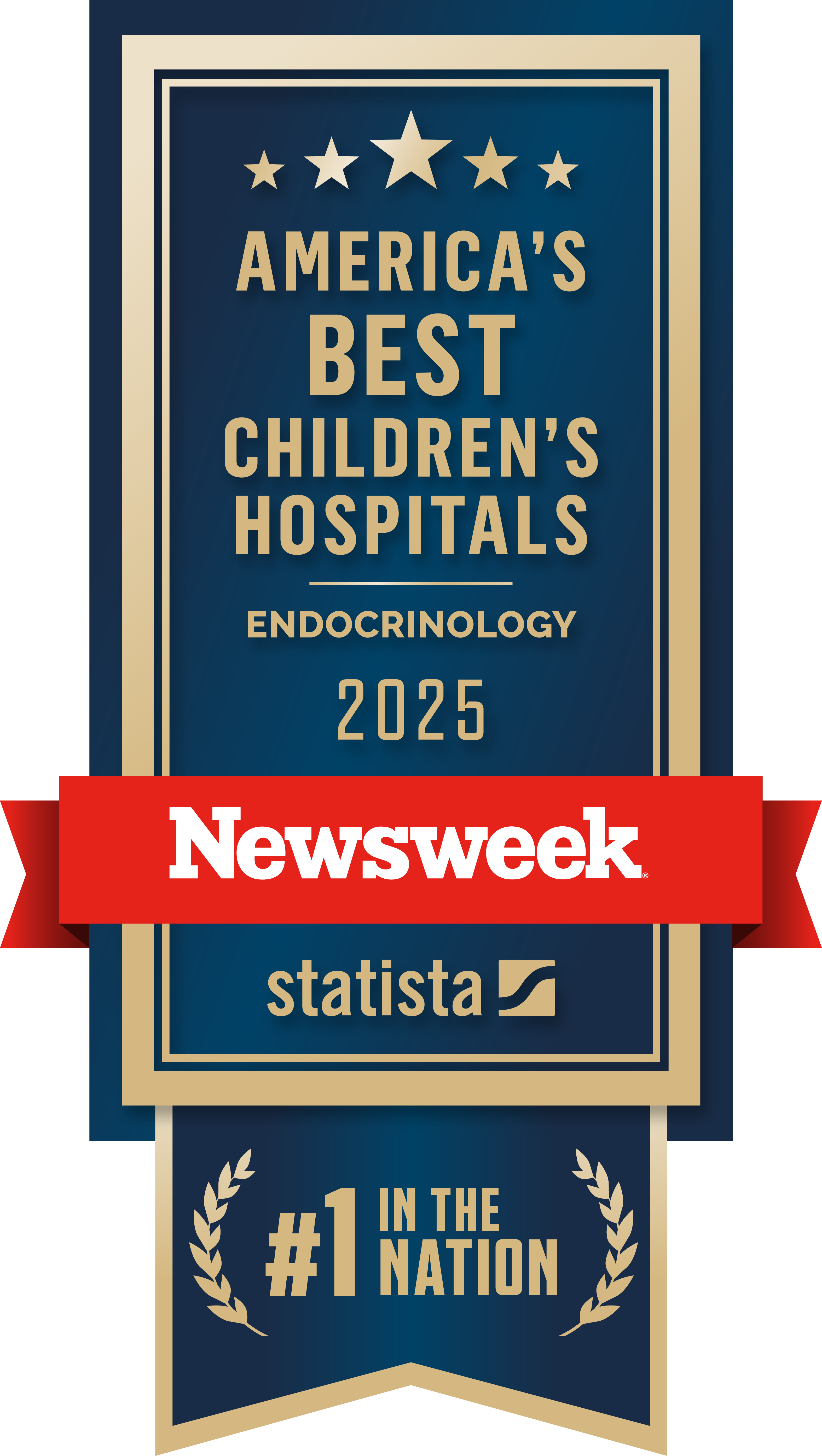 Endocrinology Newsweek badge for America's Best Children's Hospital.