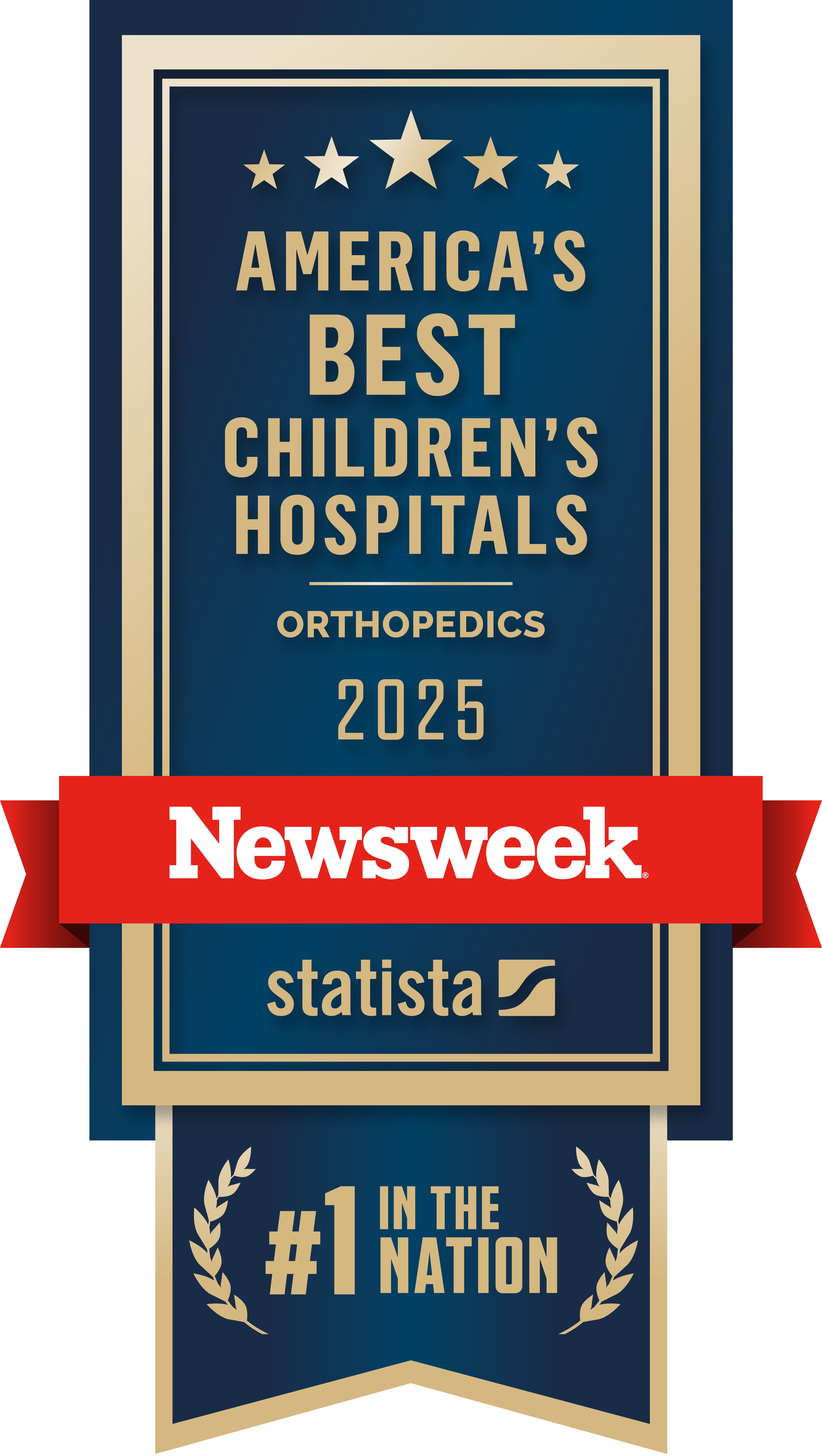 Orthopedics Newsweek badge for America's Best Children's Hospital.