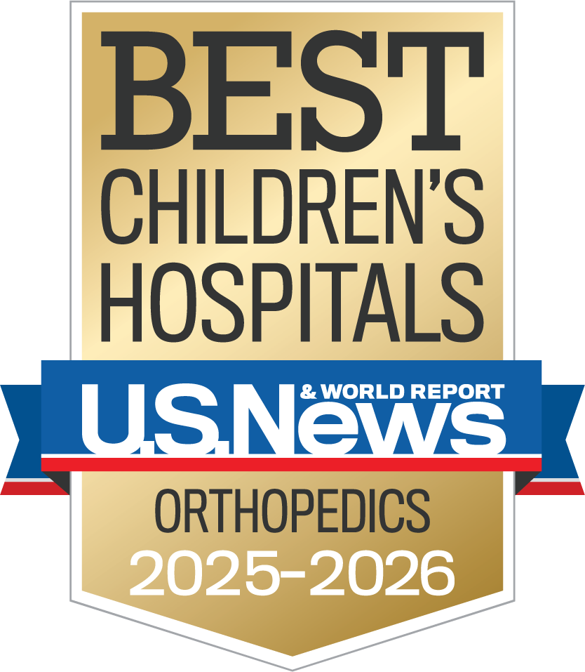 Orthopedics US News Best Childrens Hospital badge 2025