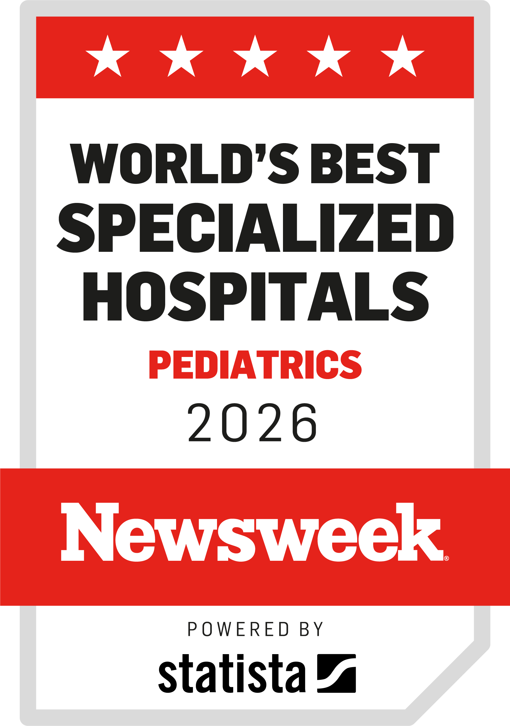 Newsweek World's Best Specialized Hospitals Pediatrics 2026 badge