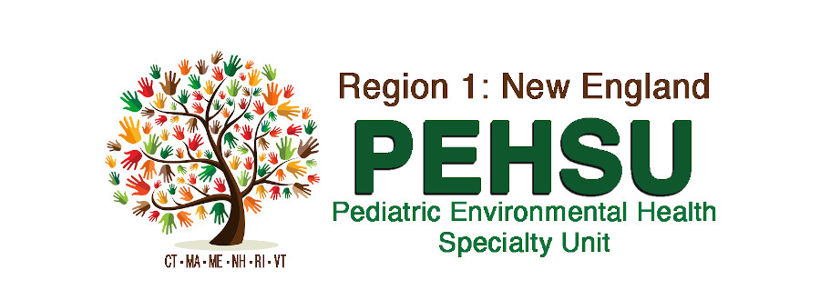Region 1: New England PEHSU Pediatric Environmental Health Specialty Unit: CT, MA, ME, NH, RI, VT logo with image of tree