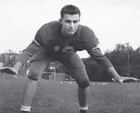Young Dr. Lyle Micheli playing rugby