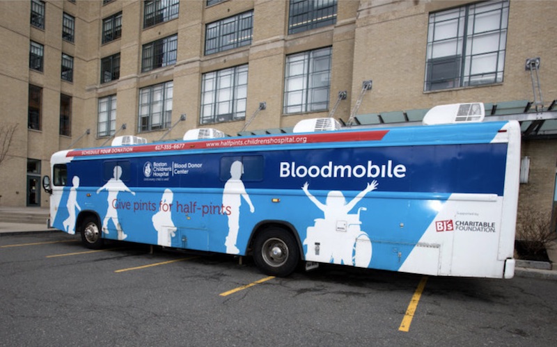 Boston Children's Hospital bloodmobile bus