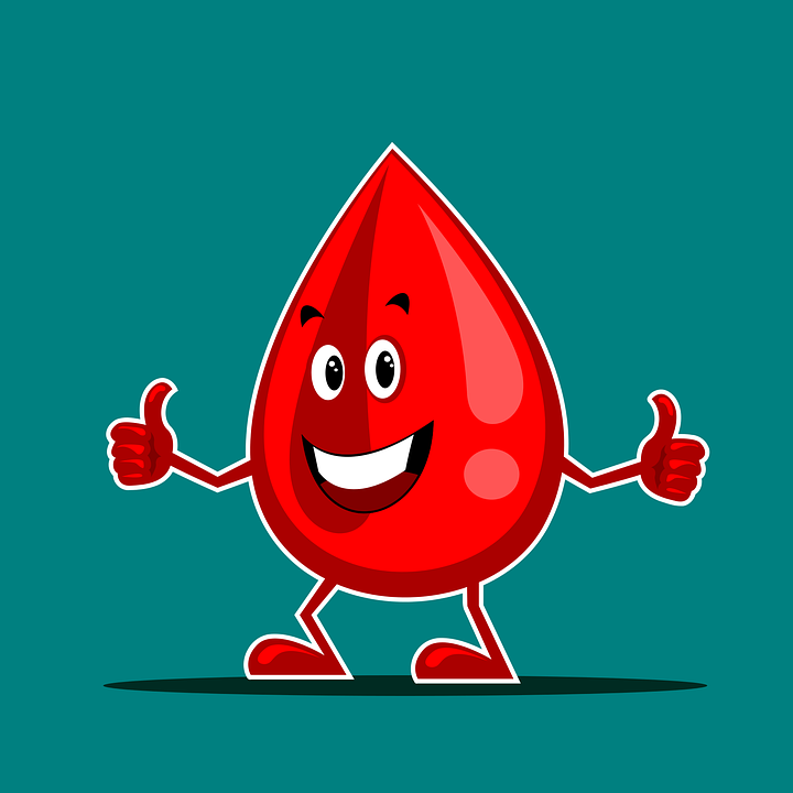 Illustration: Blood drop gives thumbs up