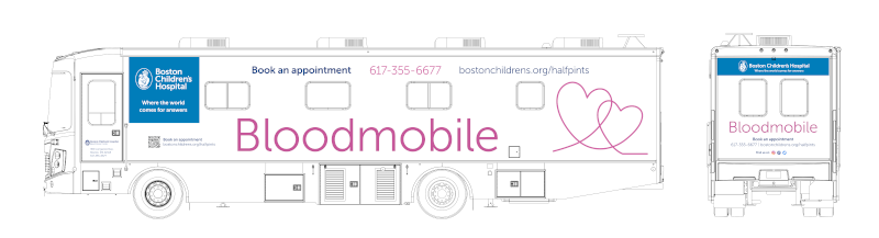 Illustration of Boston Children's Hospital Bloodmobile