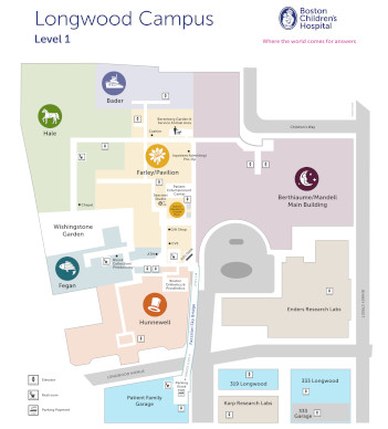 Boston Children's Hospital campus map: level 1