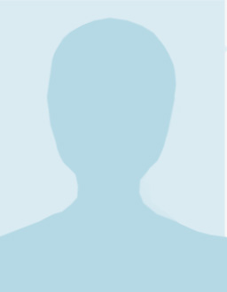 Genderless, faceless blue profile on a blue background.