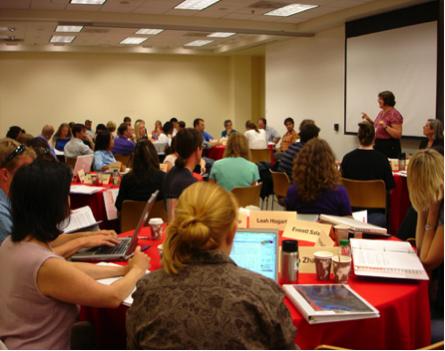 a lecture in a college classroom for behavioral health