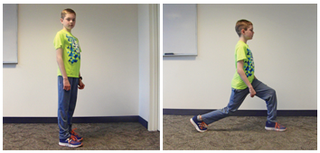 Demonstration of front lunges