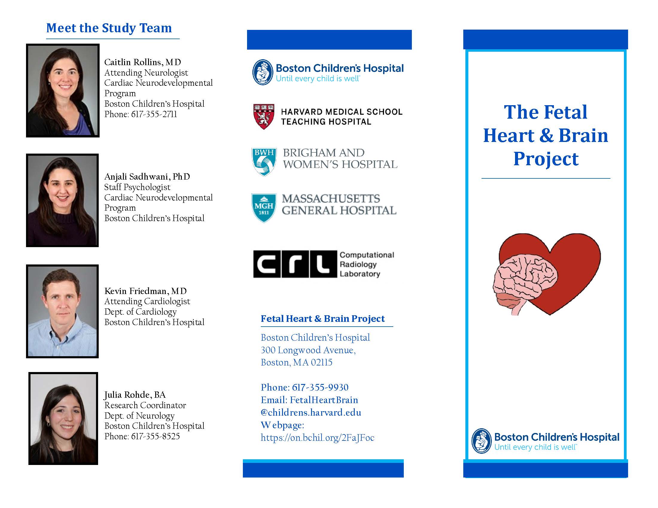 Fetal Heart and Brain Study brochure page one