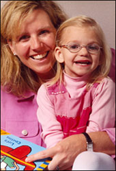 Andie Ormiston, 3, shown with her mother Kasey, had sight-saving surgery at Boston Children's Hospital.