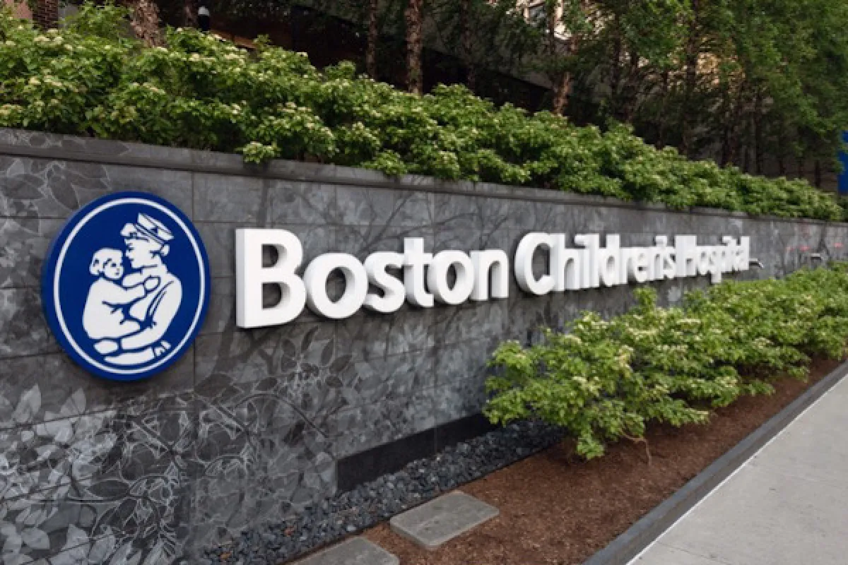 Exterior signage at Boston Children's Hospital
