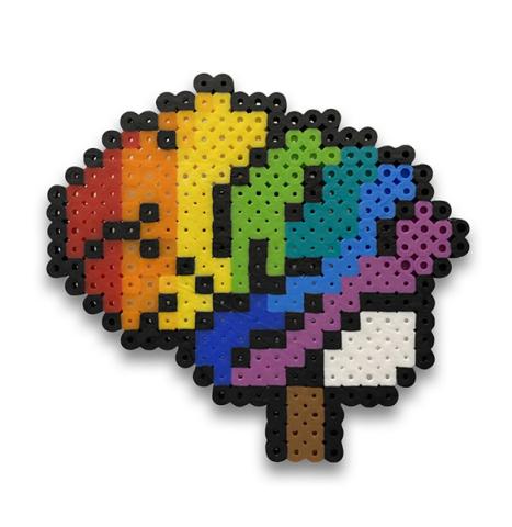 Rainbow brain bead