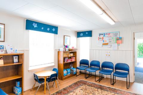 waiting area of pediatric office