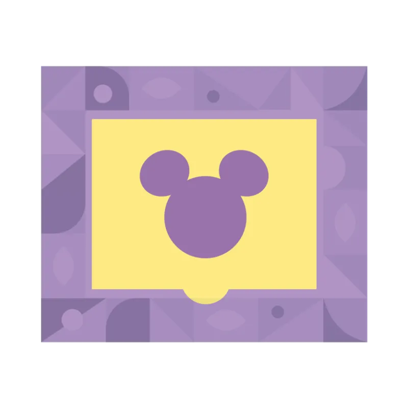Illustration: Mickey Mouse outline in frame