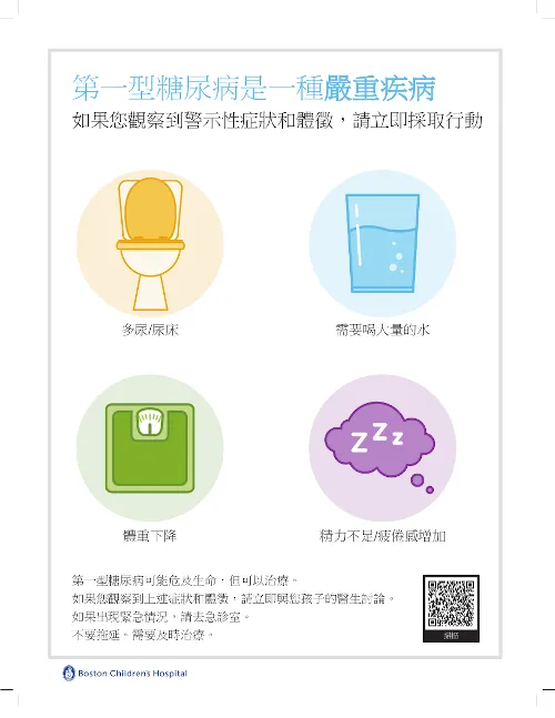 Type 1 diabetes fact sheet in Traditional Chinese