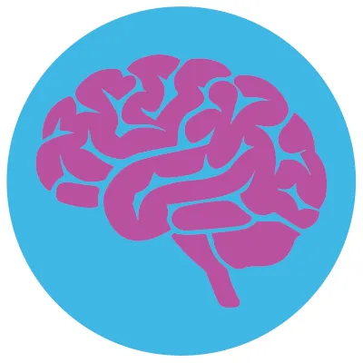 Illustration of brain matter inside a circle