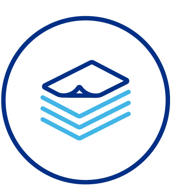 Illustration of a stack of papers inside a circle