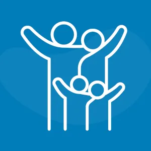 Icon: Four people holding up hands