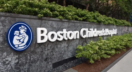 Exterior signage at Boston Children's Hospital