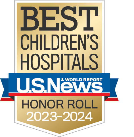 Best Children's Hospitals U.S. News & World Report Honor Roll 2023-24 badge.